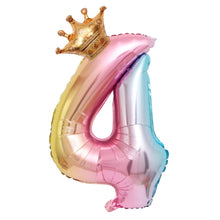 Load image into Gallery viewer, 32-Inch Gradient Color Crown Digital Balloon Children Birthday Decoration Film Balloon
