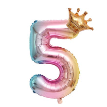 Load image into Gallery viewer, 32-Inch Gradient Color Crown Digital Balloon Children Birthday Decoration Film Balloon