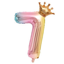 Load image into Gallery viewer, 32-Inch Gradient Color Crown Digital Balloon Children Birthday Decoration Film Balloon