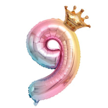 Load image into Gallery viewer, 32-Inch Gradient Color Crown Digital Balloon Children Birthday Decoration Film Balloon
