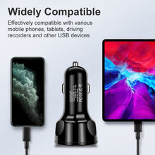 Load image into Gallery viewer, BK-358 3A QC3.0 4USB Car Charger One For Four Mobile Phone Car Charger, Black, White