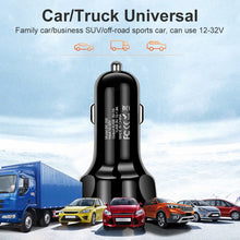 Load image into Gallery viewer, BK-358 3A QC3.0 4USB Car Charger One For Four Mobile Phone Car Charger, Black, White