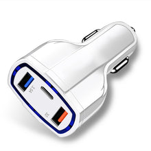 Load image into Gallery viewer, 2 PCS QC3.0 Fast Charge Car Charger 3.5A Dual USB With Type-C Interface Output Car Charger, Black, White