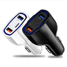 Load image into Gallery viewer, 2 PCS QC3.0 Fast Charge Car Charger 3.5A Dual USB With Type-C Interface Output Car Charger, Black, White
