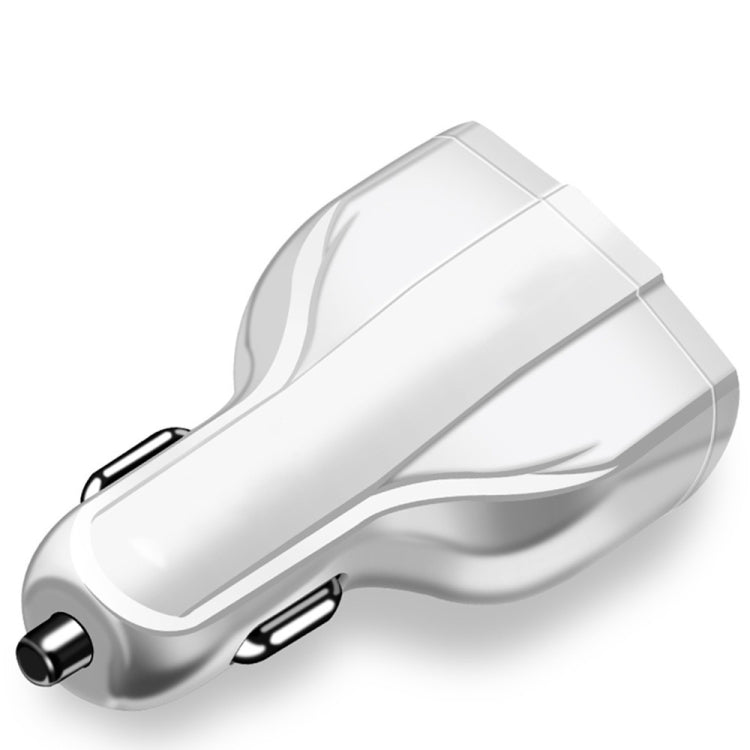 2 PCS QC3.0 Fast Charge Car Charger 3.5A Dual USB With Type-C Interface Output Car Charger, Black, White