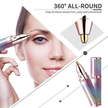 Load image into Gallery viewer, 2 In 1  Electric Shaver Lady Eyebrow Trimmer Lipstick Automatic Facial Hair Removal Device, Dry Battery, Charging