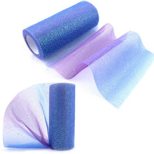 Load image into Gallery viewer, Glitter Rainbow Net Yarn Roll for Photo Background / Desktop Decoration / Skirt, Length: 9m, Width: 15cm, ABK1 Pink Yellow Blue Gradient Glitter, ABK2 Red Purple Blue Gradient Glitter, ABK3 Rainbow Gradient Glitter, ABK4 Blue Purple Gradient Glitter   ...