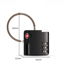 Load image into Gallery viewer, TSA Customs Combination Lock Anti-Theft Wire Padlock, Black, Silver, Red