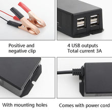 Load image into Gallery viewer, 12/24V 4 USB Interface Motorcycle Car Mobile Phone Charger, Phone Charger
