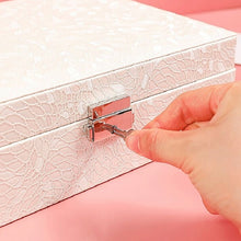 Load image into Gallery viewer, Multi-Layer Flip Cover With Lock Jewelry Box Solid Color Jewelry Desktop Storage Box, White, Red