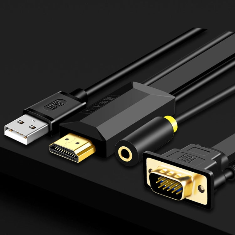 JH HV10 1080P HDMI to VGA Cable Projector TV Box Computer Notebook Industrial Display Adapter Cable, 1m, 2m, 3m, 5m, 10m