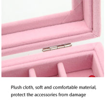 Load image into Gallery viewer, Home Glass Lid Flannel Storage Jewelry Box With Lid, 9 Grids Pink, 9 Grids Ice Grey, 3 Grids Ice Grey