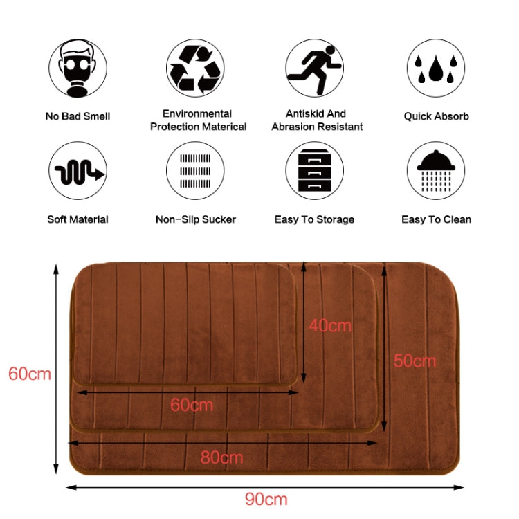 Non Slip Water Absorption Rug Bathroom Mat Shaggy Memory Foam Kitchen Door Floor Mat, 40X60CM, 50X80CM, 50X90CM