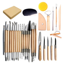 Load image into Gallery viewer, 30 In 1 Wooden Pottery Clay Tools Multi-Function Clay Sculpture Tools, Sculpture Tools