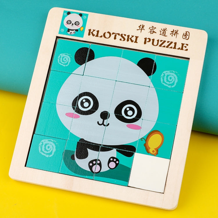 2 PCS Cartoon Animal Double-Sided Klotski Puzzle Children Wooden Toy Early Education Jigsaw Puzzle