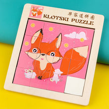 Load image into Gallery viewer, 2 PCS Cartoon Animal Double-Sided Klotski Puzzle Children Wooden Toy Early Education Jigsaw Puzzle