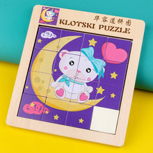Load image into Gallery viewer, 2 PCS Cartoon Animal Double-Sided Klotski Puzzle Children Wooden Toy Early Education Jigsaw Puzzle