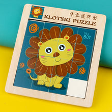 Load image into Gallery viewer, 2 PCS Cartoon Animal Double-Sided Klotski Puzzle Children Wooden Toy Early Education Jigsaw Puzzle