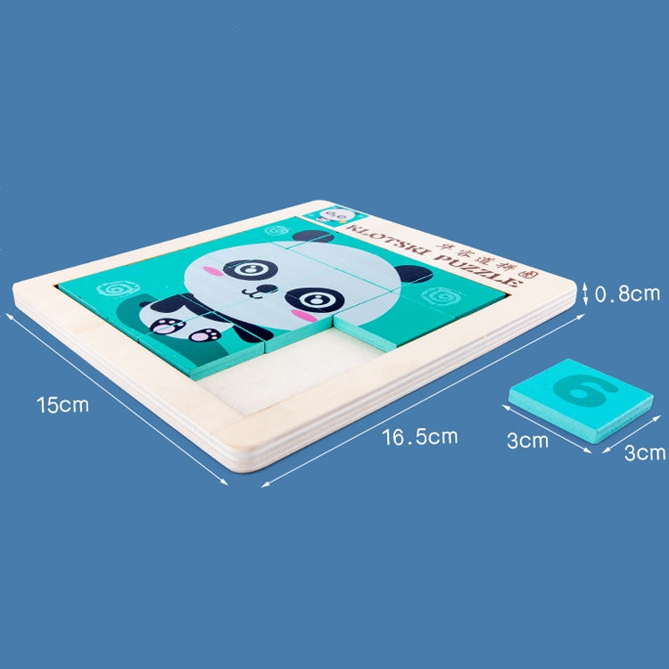 2 PCS Cartoon Animal Double-Sided Klotski Puzzle Children Wooden Toy Early Education Jigsaw Puzzle