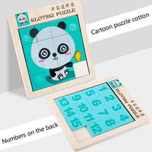 Load image into Gallery viewer, 2 PCS Cartoon Animal Double-Sided Klotski Puzzle Children Wooden Toy Early Education Jigsaw Puzzle