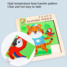 Load image into Gallery viewer, 2 PCS Cartoon Animal Double-Sided Klotski Puzzle Children Wooden Toy Early Education Jigsaw Puzzle