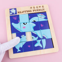 Load image into Gallery viewer, 2 PCS Cartoon Animal Double-Sided Klotski Puzzle Children Wooden Toy Early Education Jigsaw Puzzle