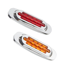 Load image into Gallery viewer, 12-24V 2000-4000K 16 LEDs Electroplating Side Lights Side Tail Lights Cargo Truck Modification Light, Red (2 Lines Always Bright), Yellow (2 Lines Always Bright), Red (High and Low Light 3 Lines), Yellow (High and Low Light 3 Lines)
