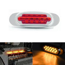 Load image into Gallery viewer, 12-24V 2000-4000K 16 LEDs Electroplating Side Lights Side Tail Lights Cargo Truck Modification Light, Red (2 Lines Always Bright), Yellow (2 Lines Always Bright), Red (High and Low Light 3 Lines), Yellow (High and Low Light 3 Lines)