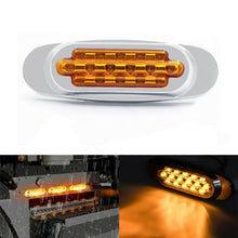 Load image into Gallery viewer, 12-24V 2000-4000K 16 LEDs Electroplating Side Lights Side Tail Lights Cargo Truck Modification Light, Red (2 Lines Always Bright), Yellow (2 Lines Always Bright), Red (High and Low Light 3 Lines), Yellow (High and Low Light 3 Lines)