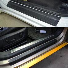 Load image into Gallery viewer, 5 Sets Car Threshold Carbon Fiber Sticker Car Door Scratch Strip Anti-Kick Film Protective Pad Threshold Strip, 4 PCS / Set 3D Black, 4 PCS / Set 4D Black