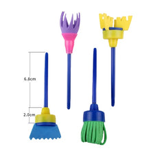 Load image into Gallery viewer, 54 In 1 Painting Tool Brush Painting Clothes Sponge Brush Set For Children, Black Brush, Blue Brush, Rose Red Brush