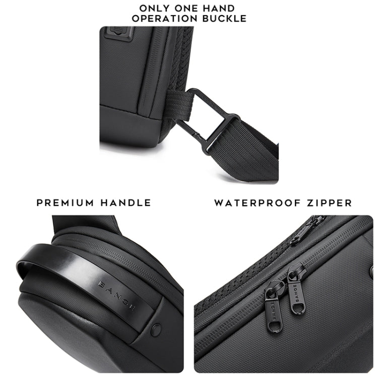 BANGE BG-7256 Men Chest Bag Waterproof EVA Hard Shell Messenger Bag