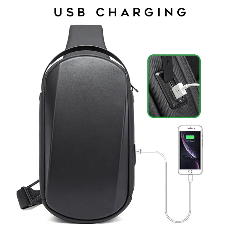 BANGE BG-7256 Men Chest Bag Waterproof EVA Hard Shell Messenger Bag