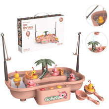 Load image into Gallery viewer, Play House Children Educational Electric Cycle Rotating Fishing Station Summer Water Game Toy Set, Green 6 Ducks, Pink 6 Ducks, Green 3 Fish 3 Ducks, Pink 3 Fish 3 Ducks
