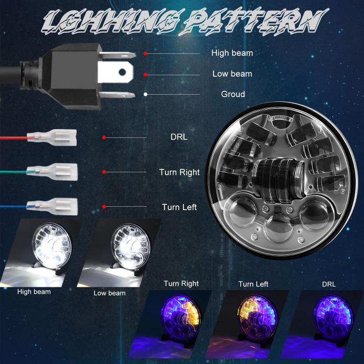 5.75-inch Aluminum Housing Matrix Angel Eye Motorcycle Headlight