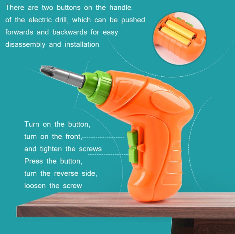 Children Screw-Tightening Electric Drill Toy Manual Assembly Toolbox, Style:
