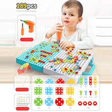 Load image into Gallery viewer, Children Screw-Tightening Electric Drill Toy Manual Assembly Toolbox, Style:, 2D Plane + Electric Drill (189 PCS), 3D + Electric Drill (276 PCS), 3D + Electric Drill (316 PCS), 3D + Electric Drill (466 PCS), 2D + Electric Drill + Charger (189 PCS)     ...