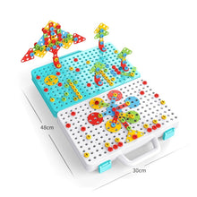 Load image into Gallery viewer, Children Screw-Tightening Electric Drill Toy Manual Assembly Toolbox, Style:, 2D Plane + Electric Drill (189 PCS), 3D + Electric Drill (276 PCS), 3D + Electric Drill (316 PCS), 3D + Electric Drill (466 PCS), 2D + Electric Drill + Charger (189 PCS)     ...