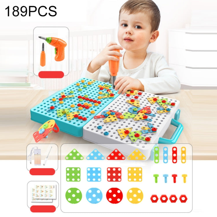 Children Screw-Tightening Electric Drill Toy Manual Assembly Toolbox, Style: