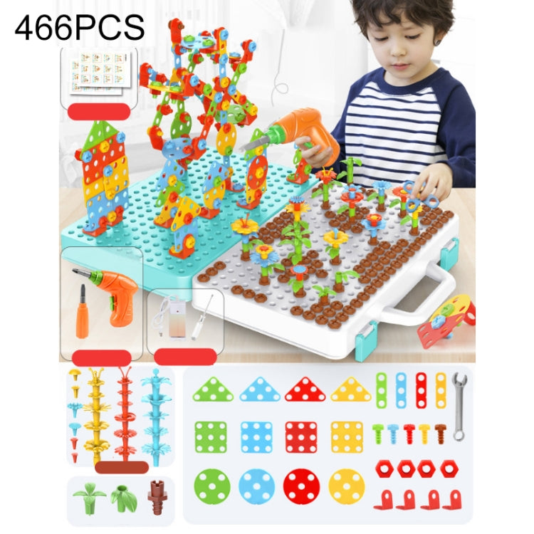 Children Screw-Tightening Electric Drill Toy Manual Assembly Toolbox, Style: