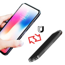 Load image into Gallery viewer, F601 4 PCS One Word Long Magnet Car Bracket Car Navigation Lazy Magnetic Metal Bracket, Water Chestnut Black, Water Chestnut Silver, Water Chestnut Gold, Rounded Black, Rounded Silver, Rounded Gold