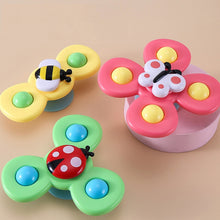 Load image into Gallery viewer, 3 In 1 Fingertip Spinner Baby Rattle Three-Color Insect Sucker Turn And Turn Fun Baby Bath Toy, Fingertip Spinner