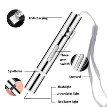 Load image into Gallery viewer, USB In-Line Flashlight Laser Pattern Funny Cat Stick Funny Cat Toy Pet Supplies, Funny Cat Stick