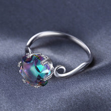 Load image into Gallery viewer, Seven Colored Gemstone Zircon Ring Solid 925 Sterling Silver Jewelry Ring, 6, 7, 8, 9, 10