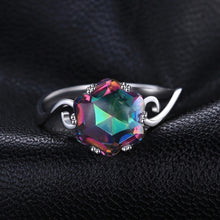 Load image into Gallery viewer, Seven Colored Gemstone Zircon Ring Solid 925 Sterling Silver Jewelry Ring, 6, 7, 8, 9, 10