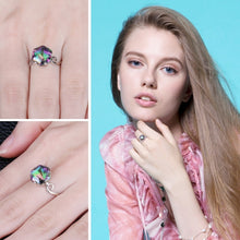 Load image into Gallery viewer, Seven Colored Gemstone Zircon Ring Solid 925 Sterling Silver Jewelry Ring, 6, 7, 8, 9, 10
