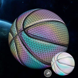 MILACHIC Number 7 Holographic Reflective Basketball Visible at Night Rainbow Star Basketball