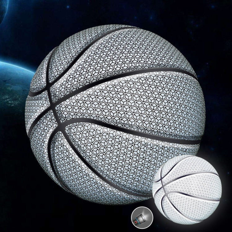 MILACHIC Number 7 Holographic Reflective Basketball Visible at Night Rainbow Star Basketball