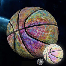 Load image into Gallery viewer, MILACHIC Number 7 Holographic Reflective Basketball Visible at Night Rainbow Star Basketball