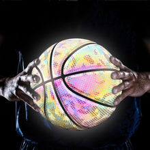 Load image into Gallery viewer, MILACHIC Number 7 Holographic Reflective Basketball Visible at Night Rainbow Star Basketball